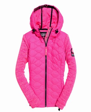 Superdry SD Storm Quilted Hybrid Női Kabát Rózsaszín | OSVKE0569